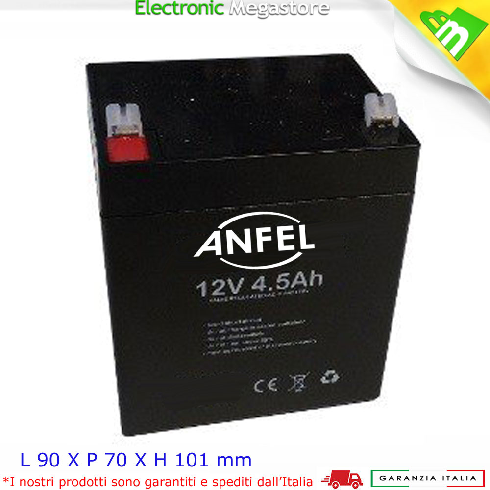 Batteria Al Piocco Ermetica 12V 4,5Ah - Ricaricabile, Con Connettore F1, Dimensioni 90x70x101 Mm - Foto 4