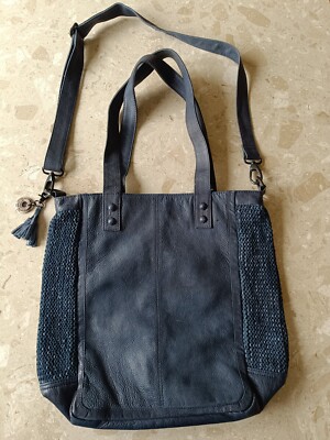 Handtasche Leder Marke Legend Dunkelblau Jeansblau