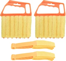 4Pcs Window Venetian Blind Cleaner Duster Tool, Include 2Pcs 7 Finger Blind Dust