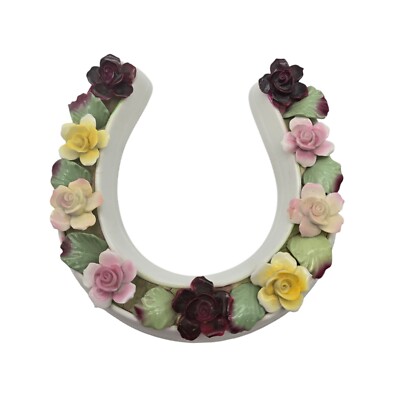 Aynsley Fine Bone China Flower Horse Shoe Hand Painted England Vintage 4.5''