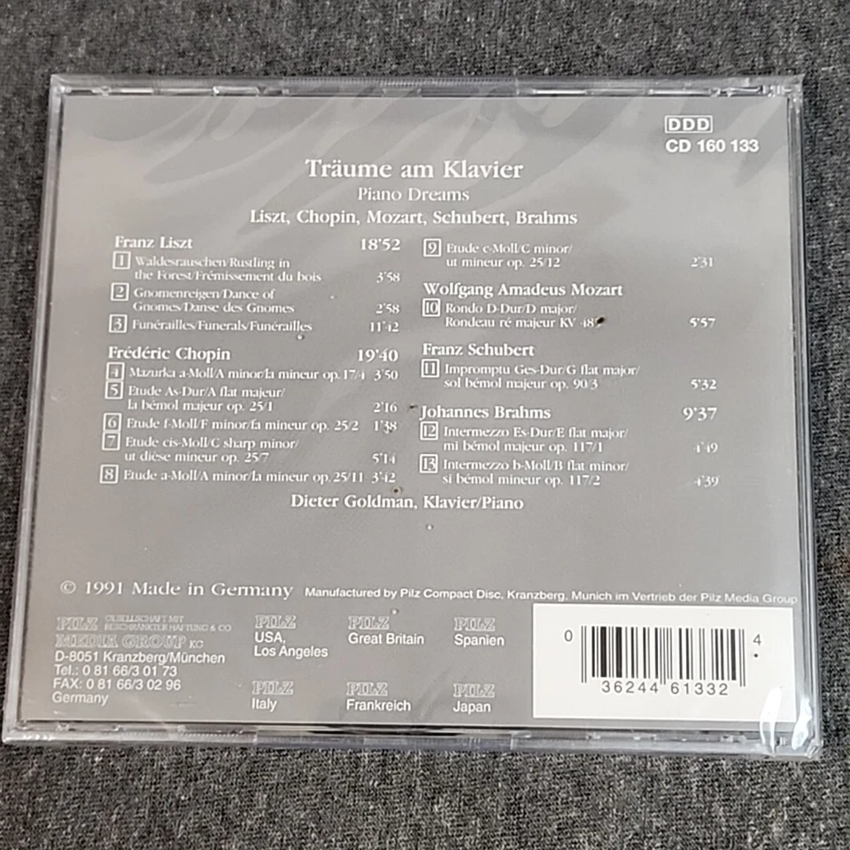 Piano Dreams- Liszt, Chopin, Mozart, Schubert et al /Goldman by Dieter (CD 1990) - Image 4 of 4