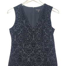 Romeo & Juliet Couture Dress Medium Black Velvet V-Neck Sleeveless Sheath Party