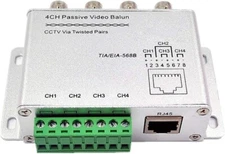 4CH Passive HD Video Balun transceiver BNC RJ45 UTP Cable Converter for 1080P