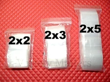 300 Resealable Storage Bag Variety Pack 2x2 2x3 2x5 Reclosable Seal-Top Baggies