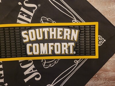 Southern Comfort With Saints Logo Rail Bar Drink Mat 3.25” X 22.5