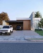 DISEÑO MODERNO DE PLANO DE CASA  DE 1 NIVEL 10 x 19 mts DE 3 RECAMARAS