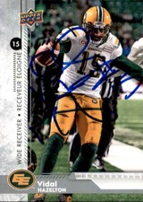 Vidal Hazelton Signed 2018 Upper Deck CFL Football card Edmonton Eskimos