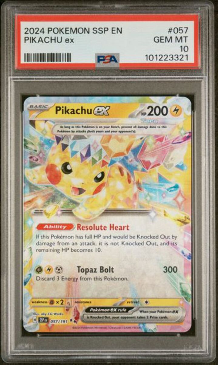 PSA 10 - 2024 S&V Surging Sparks Pikachu ex 057/191 Double PSA 10 - 2024 S&V Surging Sparks Pikachu ex 057/191 Double