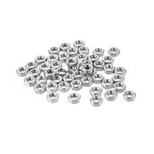 50pcs M4 Metric 304 Stainless Steel Hexagon Hex Nut Silver Tone