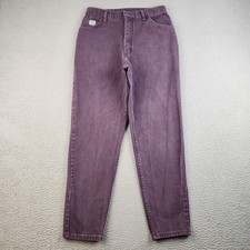 VTG Wrangler Jeans Womens 12 Purple Denim High Rise Straight Leg Mom USA Made