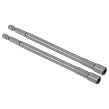 2Pcs 1/4" Magnetic Nut Driver Bit for Repair 1/4" Quick-Change Hex Shank 6" SAE