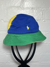 POLO RALPH LAUREN Yellow Blue Green Toddler Bucket Hat Pony Logo 12-24 Months