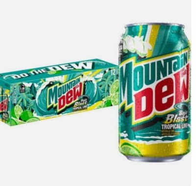 Mountain Dew Baja Blast Soft Drinks Soda 12 Pack Mtn Dew Pop 12oz Soda Cans