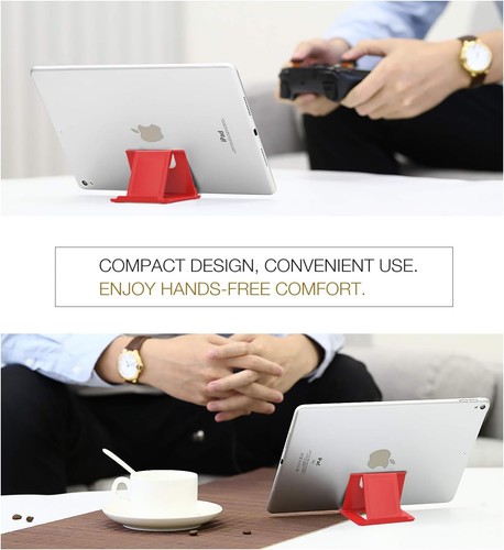 MoKo 2PCS Phone/Tablet Stand, Desktop Holder for 4-11" Device, Black + Red - Picture 7 of 9