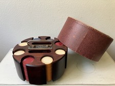Vintage Rotating Wooden Carousel Poker Caddy ...