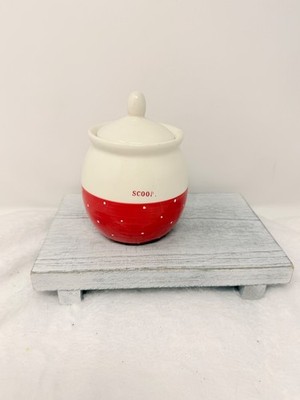 Red Polka Dot SCOOP. Sugar Jar by Rae Dunn
