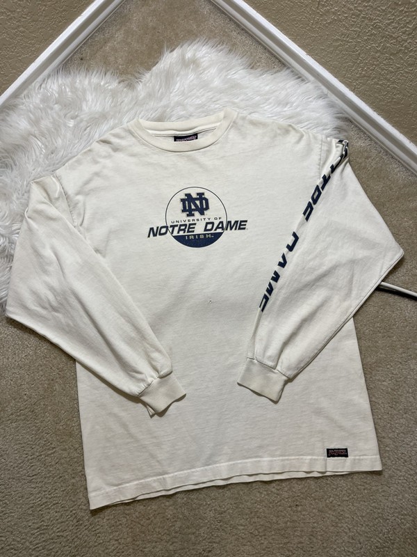Jansport Notre Dame Shirt Men Large White Oversized Comfy Athleisure Irish Vtg
