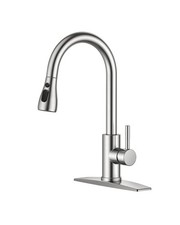 FORIOUS Kitchen Faucets with Pull Down Sprayer, Brushed Nickel, High Arc Sing...