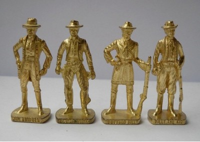 Soldatini kinder metal Metallfiguren 4 x Cowboys II Gold