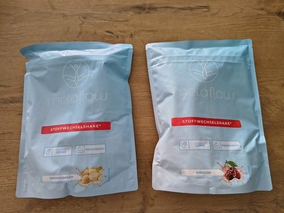 2 x metaflow Stoffwechselshake je 450 g neu ovp Kirsche + Bananenmilch 