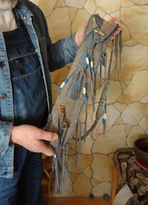 Neue Flötentasche Leder – Länge ca. 55/54 cm Farbe: grau - 005