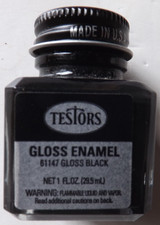 Testors Model Master "GLOSS BLACK" 61147 1 oz. ENAMEL PAINT OOP/HTF