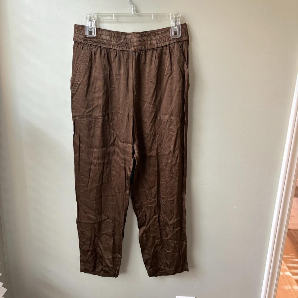Pantalones Raquel Allegra Marrón Pull On Satén con Bolsillos - Talla 2 (US Grande 8-10) Foto 2 de 4