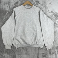 Vtg Fruit of the Loom Sweatshirt Mens 2XL Gray Raglan Blank 90s Made in USA