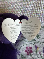 Ty Beanie Babies Princess Bear Purple 1997 Retired Ages 3 and Up