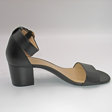 MICHAEL KORS Michael Serena Flex Black  Gold Leather Strap Sandal Women Size 6M