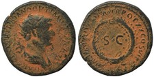 Antico Imperatore Romano Traiano AD 98-117 SC AS Roma 284/14F S3