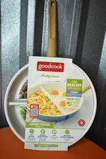 GoodCook 12" Ceramic Titanium Skillet, Nonstick Divided Pan 2 in 1 Blue - NEW
