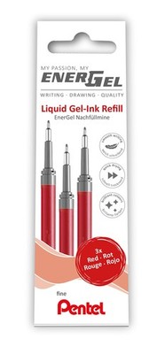 Nachfüllmine Pentel EnerGel LRN5 0.5mm rot 3er Set Schreibmine