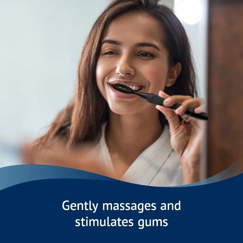 Electric Toothbrush with Soft Charcoal Bristles, VibraClean Powered Toothbrush, - thumbnail 4