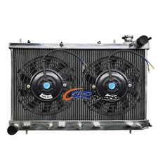 Aluminum Radiator+Fans for 2003-2008 Subaru Forester SG EJ255 H4 2.5L Turbo MT