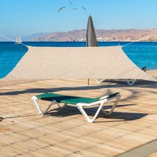 Khaki Outdoor Sun Block Net Polyester Sun Shade for Courtyard