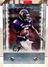 2008 Playoff Prestige CHRIS JOHNSON Rookie Auto Serial Numbered Tennessee Titans
