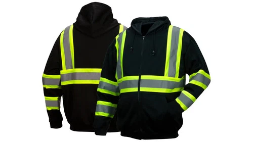 Pyramex Safety RSZH34 Series Enhanced Visibility Black Sweatshirt ANSI Type 0 - product listing photo