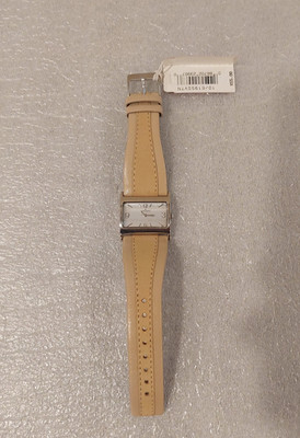 Anne Klein 10/6195  Watch Women Leather Band Rectangle. New Battery.