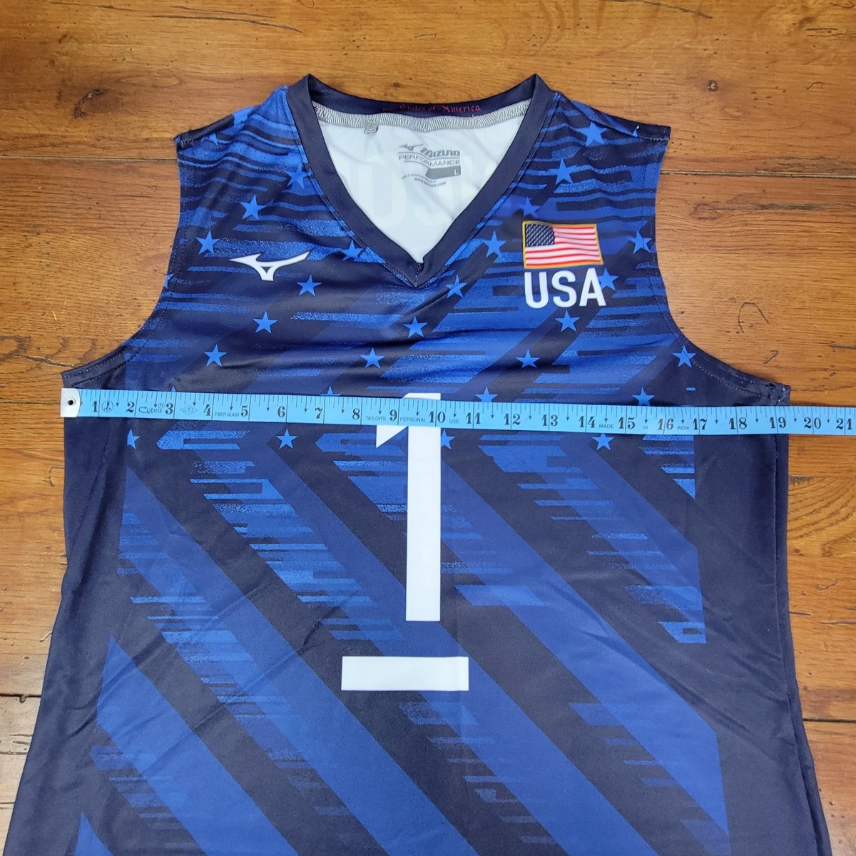 Micha Hancock Volleyball Jersey Mizuno Large USA 1 Olympic Athlete