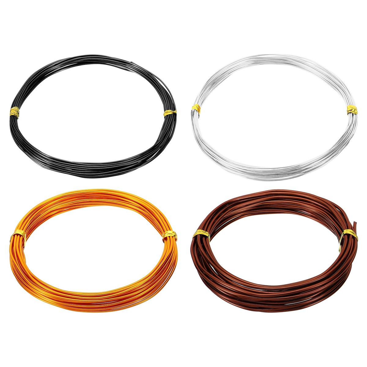 Aluminum Wire, 4pcs 1mm 2mm, Gold Silver Bronze Black