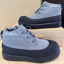 NEW Ugg Boys Kids' Tasman Waterproof Hybrid Slip-On BLUE Suede Fur Size 3
