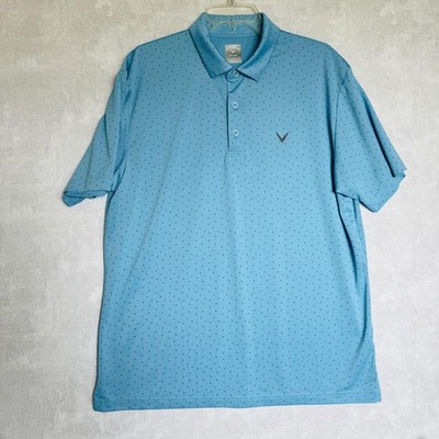 Callaway Polo Shirt Mens Large Opti Dri Golf Performance Stretch Micro Print