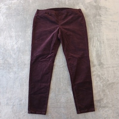Eileen Fisher Ankle Pants Womens Large Purple Skinny Corduroy Pull