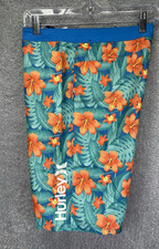 Hurley Men Board Shorts Blue Orange Water Short Swim Trunks Sz 20/30 -10 inseam