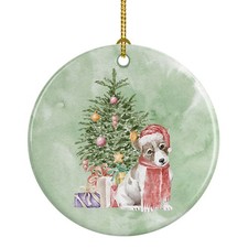 Jack Russell Terrier Smooth Christmas Presents Tree Ceramic Ornament CK8228