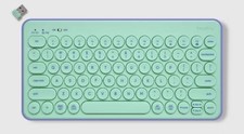 New Heyday Compact Wireless Bluetooth Keyboard with USB Receiver Teal And Purple