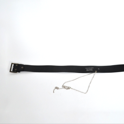 Vintage DRIES VAN NOTEN Belt Leather Chain Buckle Metal Black Size Vintage DRIES VAN NOTEN Belt Leather Chain Buckle Metal Black Size