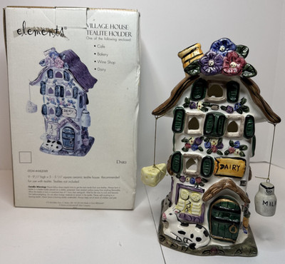 Vintage Elements Ceramic Dairy Tea Light Candle Votive 2001 With Box #44121301