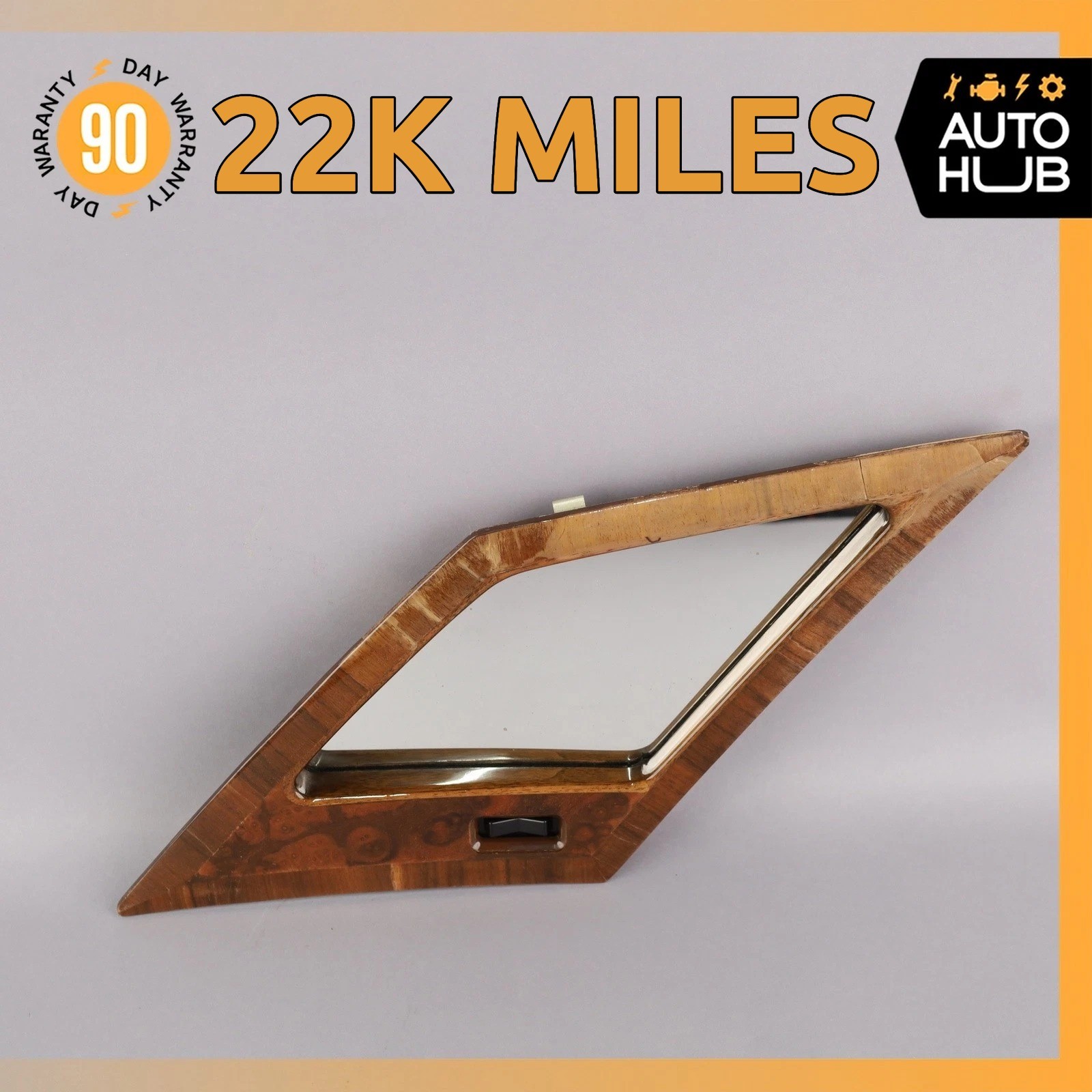 81-98 Rolls Royce Seraph Spirit Rear Right Quarter Vanity Glass Mirror Wood OEM